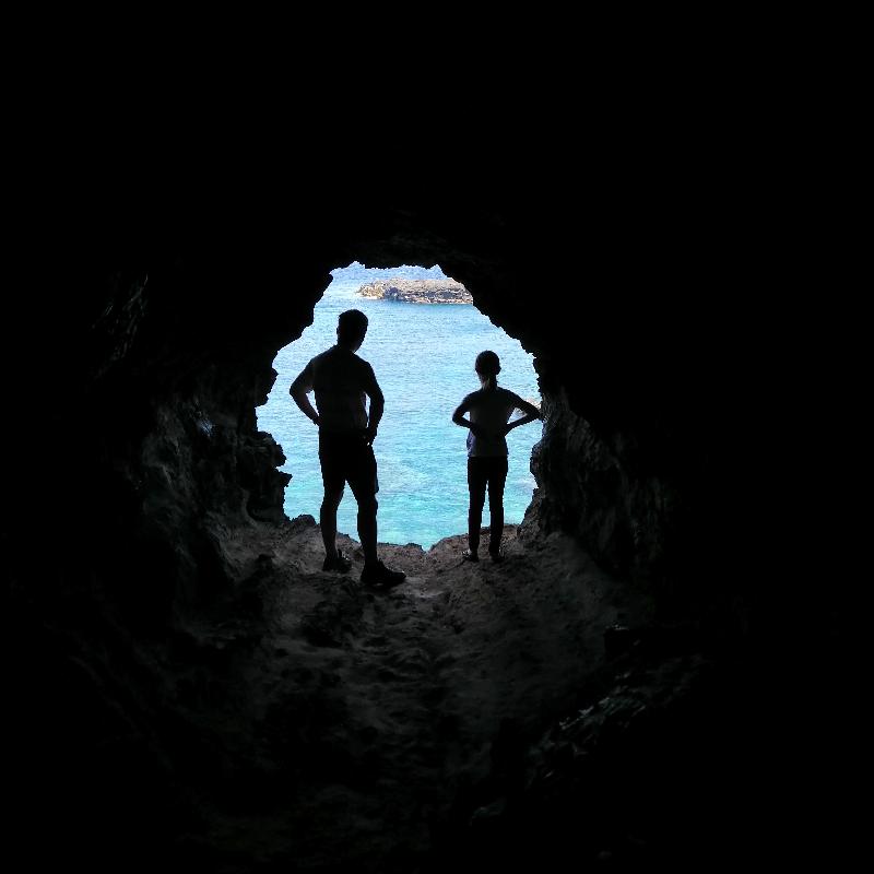 Île de Pâques : intérieur de la coulée de lave